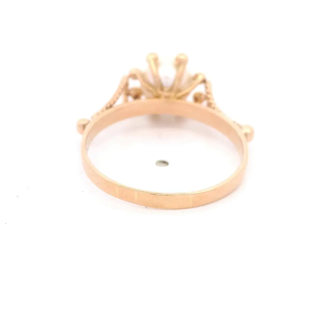 Anillo de Oro Amarillo 18K Pistilos Labrado