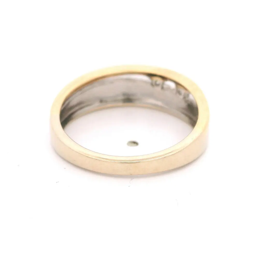 Anillo de Dos Oros 18K Calado con 2 Diamantes