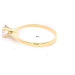 Anillo de Oro Amarillo 18K Solitario con 1 Piedra Incolora