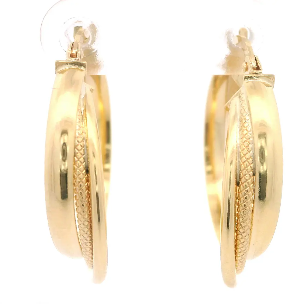 Aros de Oro Amarillo 18K Tubular Triple