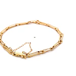 Pulsera de Oro Amarillo 18K Rolo Facetado con Cadena