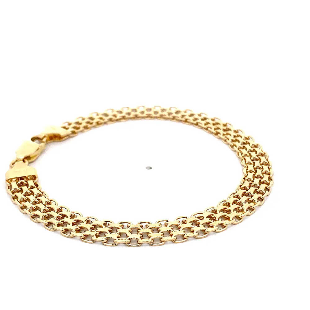 Pulsera de Oro Amarillo 18K Tejido Chino