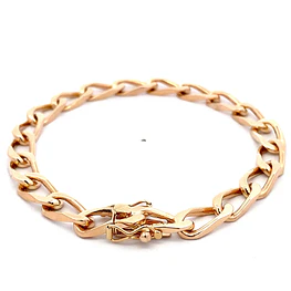 Pulsera de Oro Amarillo 18K Barbada Cuadrada