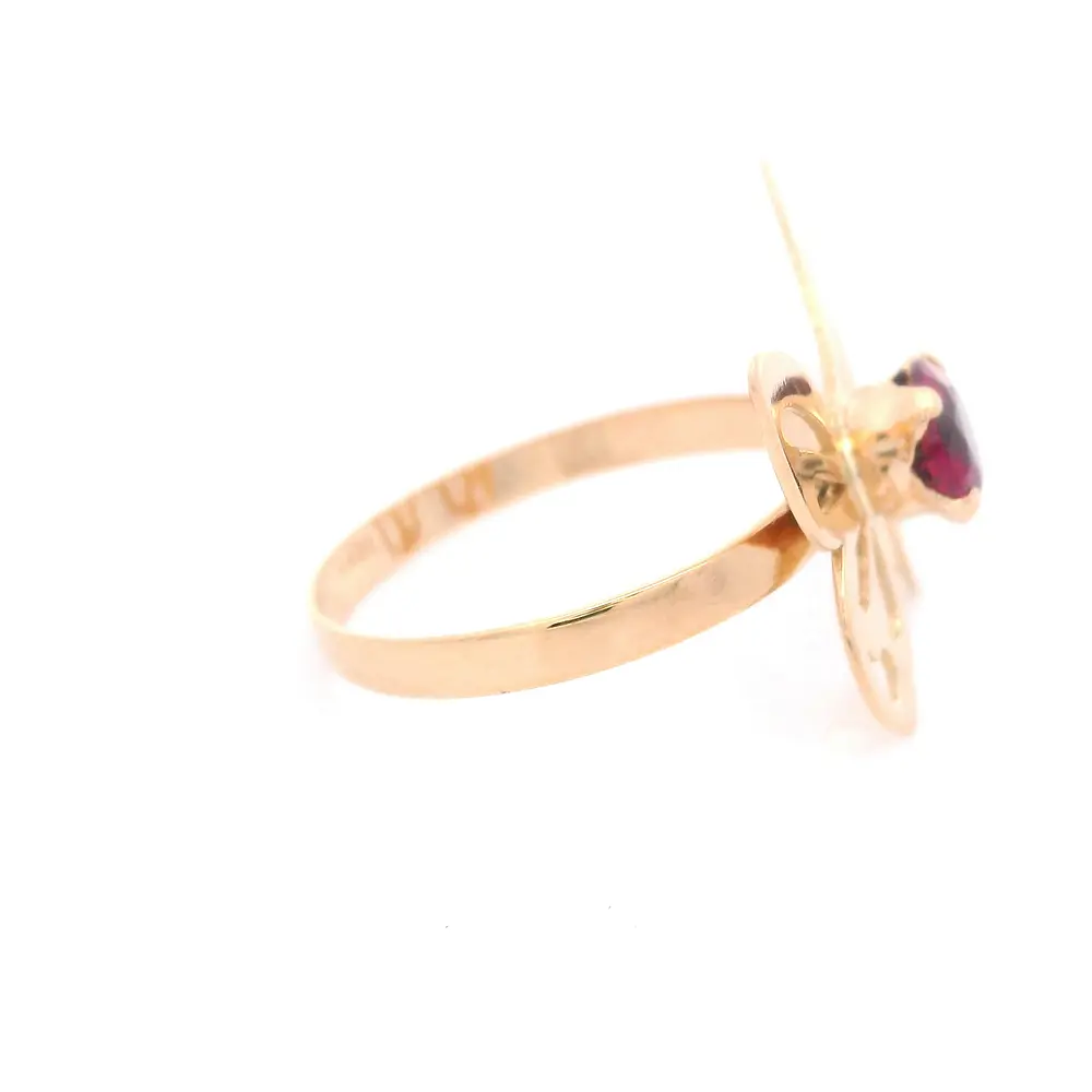 Anillo de Oro Amarillo 18K Mariposa Calada