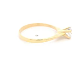 Anillo de Oro Amarillo 18K Solitario con 1 Piedra Incolora