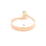 Anillo de Oro Amarillo 18K Espiral Solitario con 1 Piedra Verde
