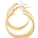 Aros de Oro Amarillo 18K Tubular Triple