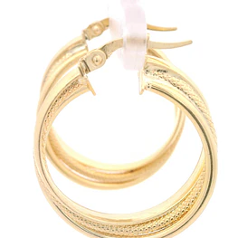 Aros de Oro Amarillo 18K Tubular Triple