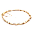 Pulsera de Oro Amarillo 18K Rolo Facetado con Cadena