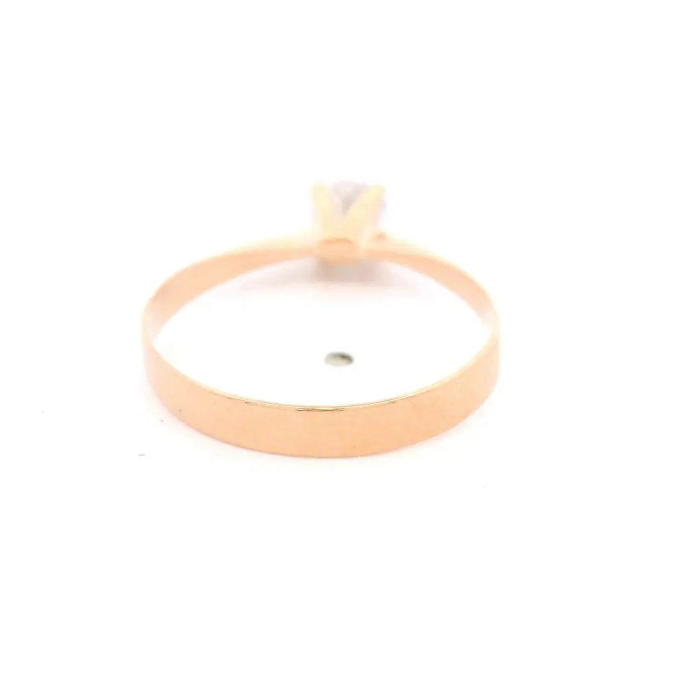 Anillo de Oro Amarillo 18K Solitario con 1 Piedra Incolora