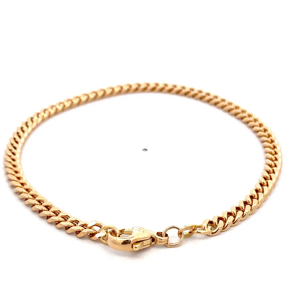 Pulsera de Oro Rosado 18K Barbada