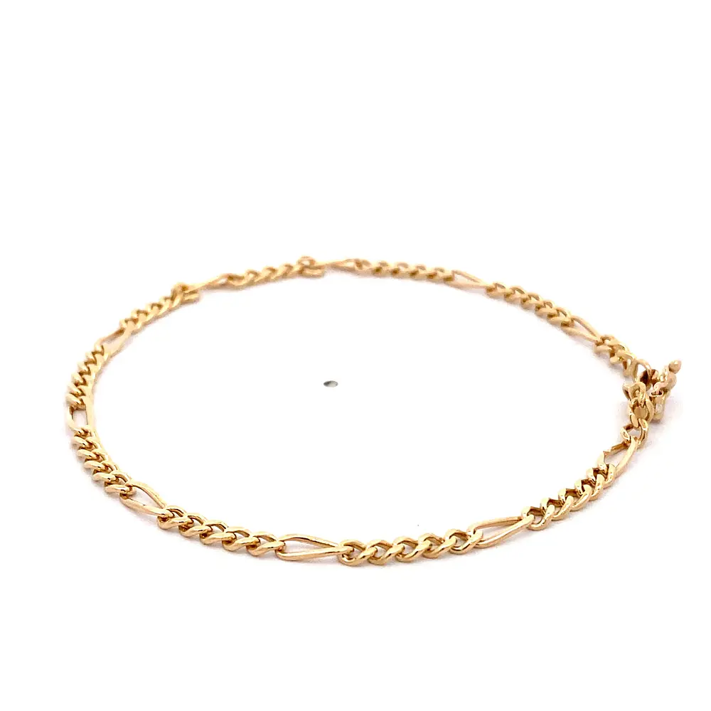 Pulsera de Oro Amarillo 18K Figaro 5x1