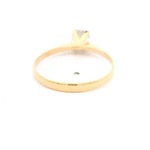 Anillo de Oro Amarillo 18K Solitario con 1 Piedra Incolora