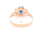 Anillo de Oro Amarillo 18K Chaton con 1 Piedra Azul