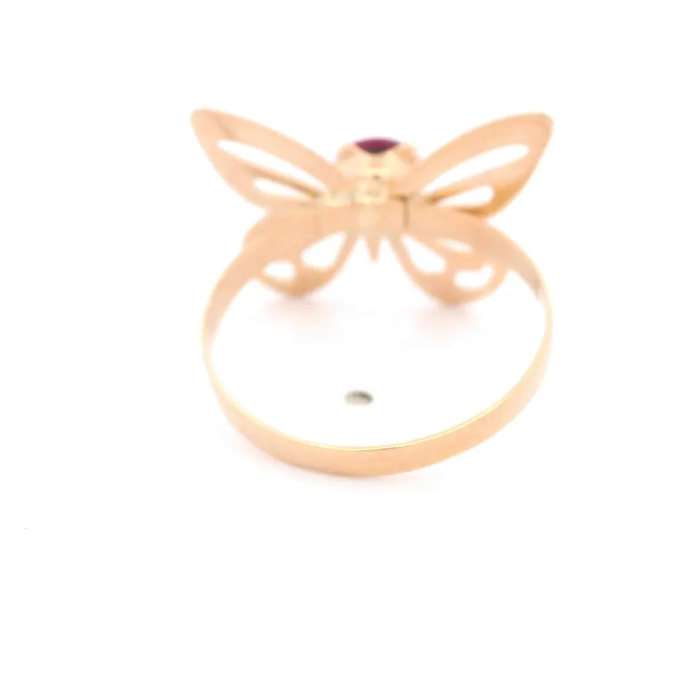 Anillo de Oro Amarillo 18K Mariposa Calada