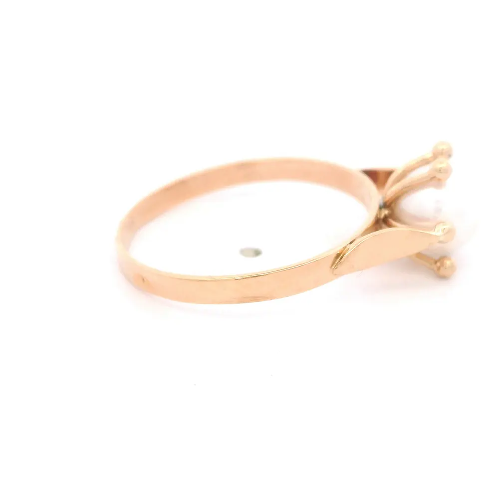 Anillo de Oro Amarillo 18K Pistilos con 1 Perla