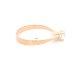 Anillo de Oro Amarillo 18K Solitario con 1 Piedra Incolora