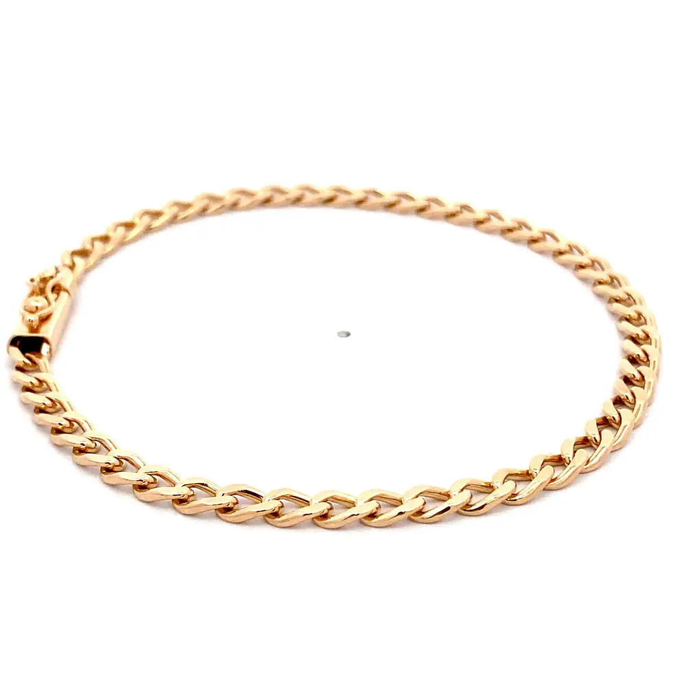 Pulsera de Oro Rosado 18K Barbada