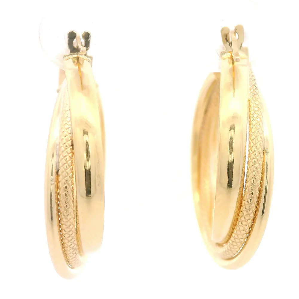 Aros de Oro Amarillo 18K Tubular Triple