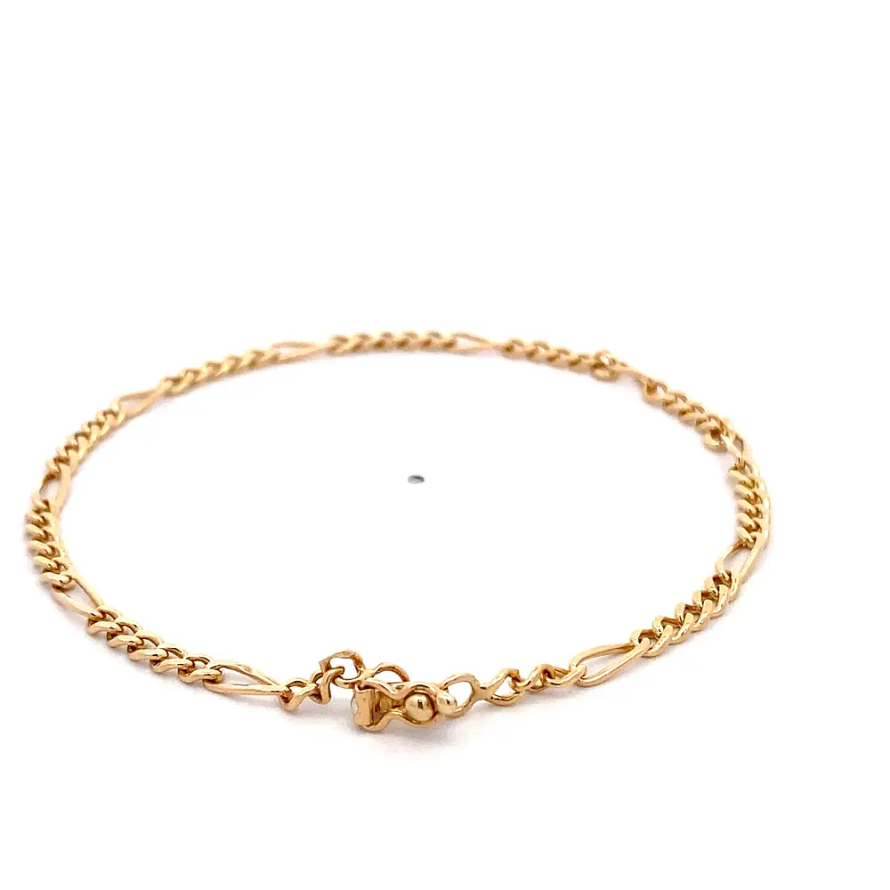 Pulsera de Oro Amarillo 18K Figaro 5x1