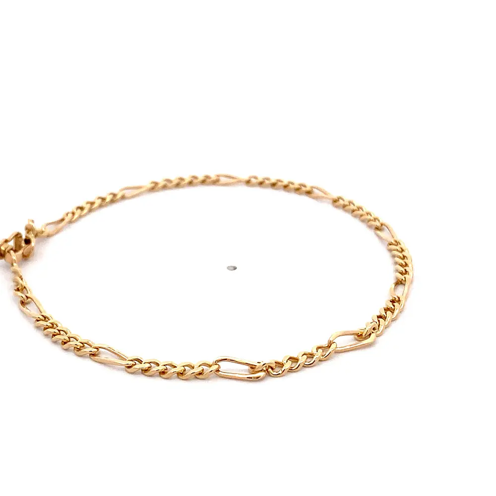 Pulsera de Oro Amarillo 18K Figaro 5x1