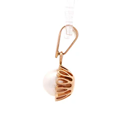Colgante de Oro Amarillo 18K Cuello de Payaso con 1 Perla