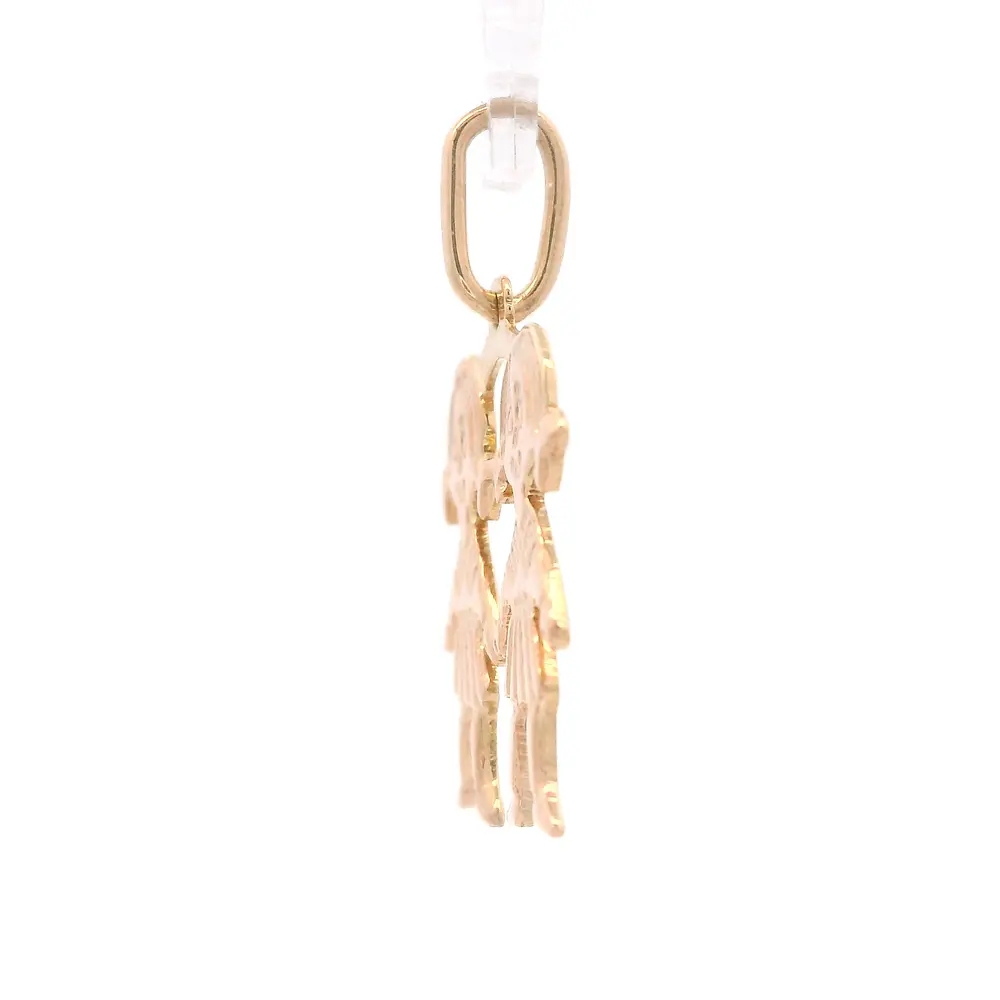 Colgante de Oro Amarillo 18K Niñas Talladas
