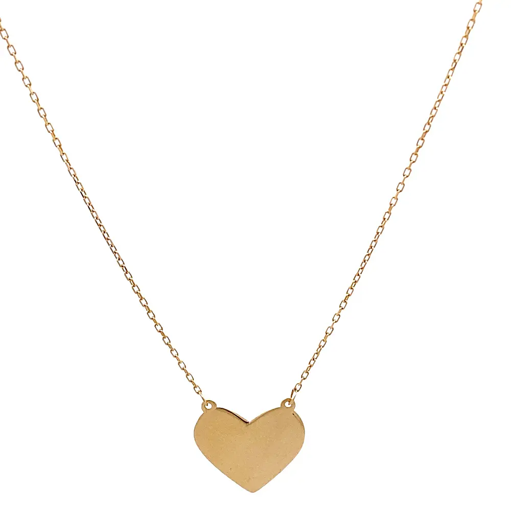 Cadena de Oro Amarillo 18K Limada con Dije Corazón