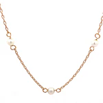 Cadena de Oro Amarillo 18K Limada con Perlas