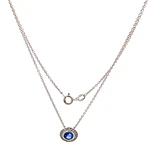 Cadena de Oro Blanco 18K Rolo con Dije Halo, Diamantes