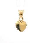 Colgante de Oro Amarillo 18K Chatón Corazón con 1 Piedra Fucsia