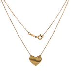 Cadena de Oro Amarillo 18K Limada con Dije Corazón