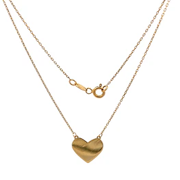 Cadena de Oro Amarillo 18K Limada con Dije Corazón