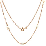 Cadena de Oro Amarillo 18K Limada con Perlas