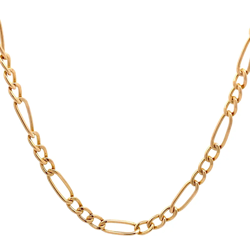 Cadena de Oro Amarillo 18K Fígaro 3x1