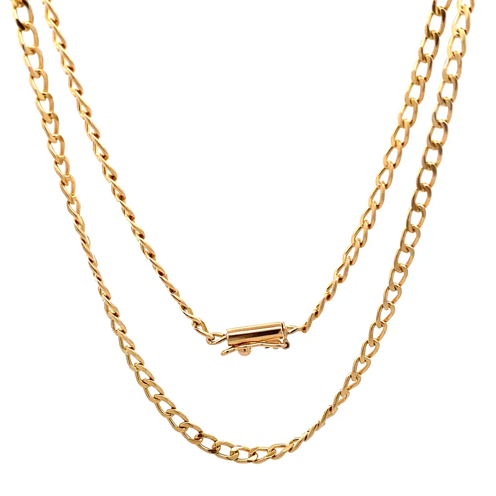 Cadena de Oro Amarillo 18K Barbada