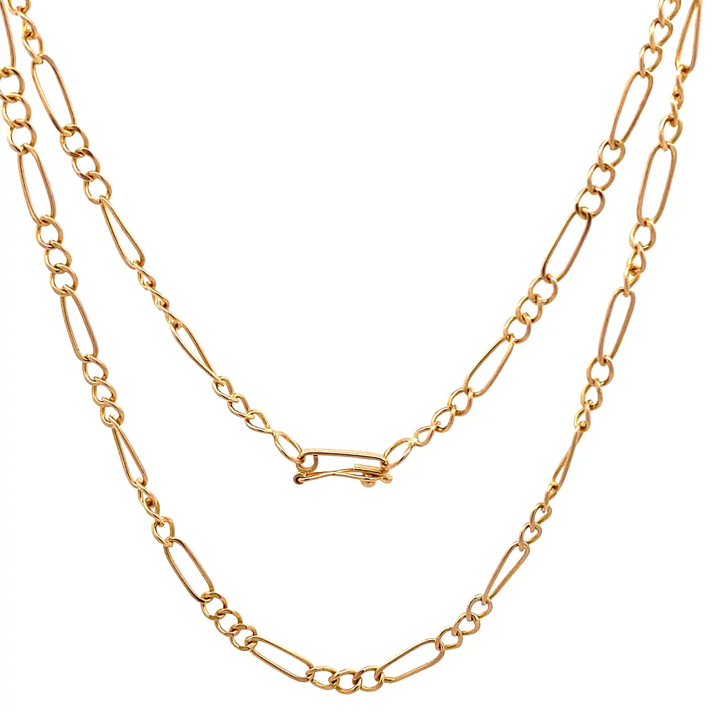 Cadena de Oro Amarillo 18K Fígaro 3x1