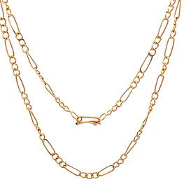 Cadena de Oro Amarillo 18K Fígaro 3x1