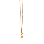 Cadena de Oro Amarillo 18K Rolo con Dije Circular y Micropiedras Incoloras