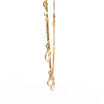 Cadena de Oro Amarillo 18K Veneciana con 7 Dijes Corazones Colgantes