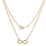 Cadena de Oro Amarillo 18K Limada con Dije Infinito y Micropiedras Incoloras