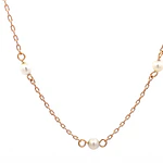 Cadena de Oro Amarillo 18K Limada con Perlas