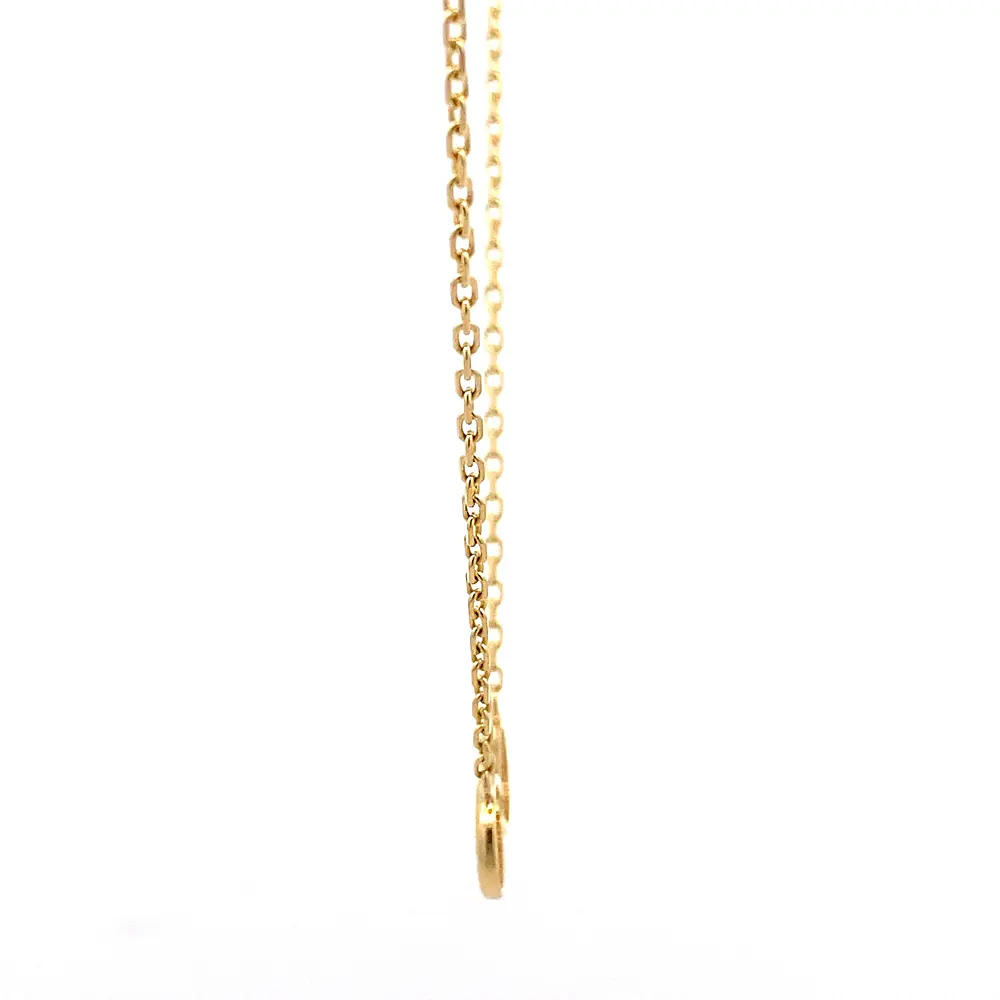 Cadena de Oro Amarillo 18K Limada con Dije Infinito y Micropiedras Incoloras