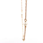 Cadena de Oro Amarillo 18K Limada con Perlas