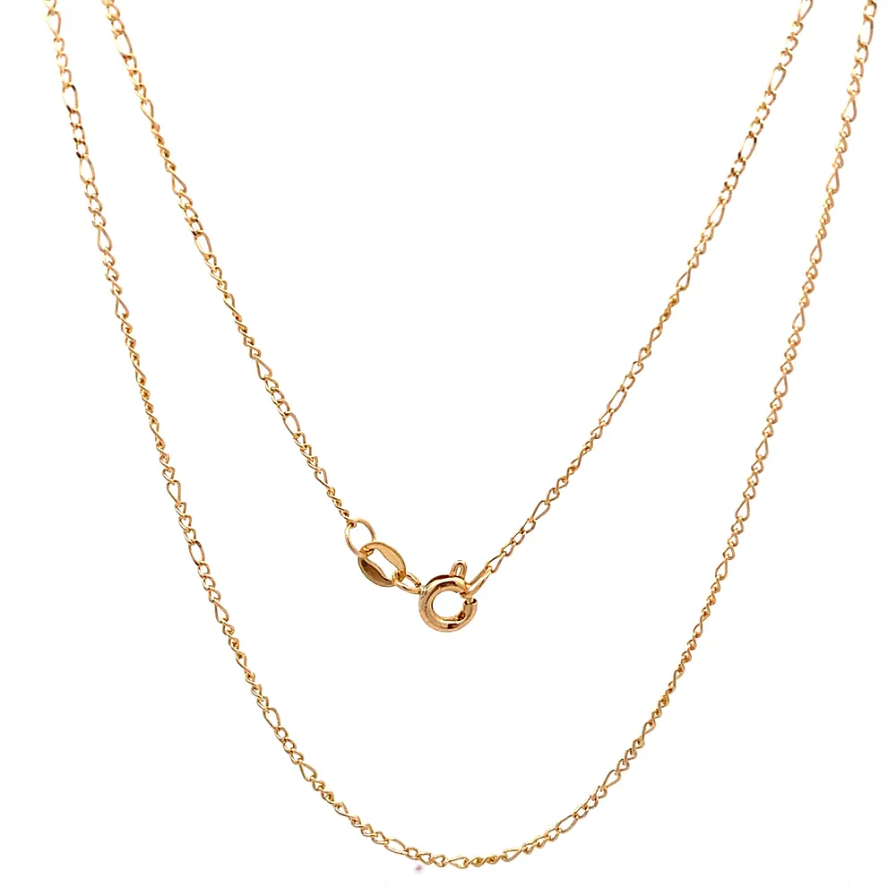 Cadena de Oro Amarillo 18K Fígaro 3x1