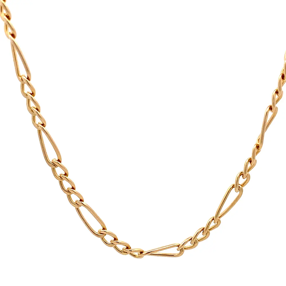Cadena de Oro Amarillo 18K Fígaro 3x1