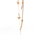 Cadena de Oro Amarillo 18K Limada con 5 Dijes Estrellas Colgantes