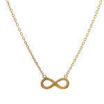 Cadena de Oro Amarillo 18K Limada con Dije Infinito y Micropiedras Incoloras