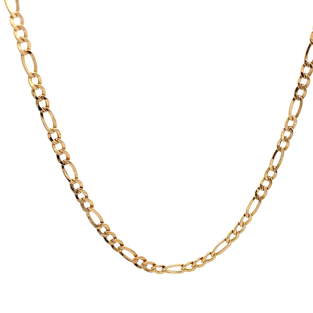 Cadena de Oro Amarillo 18K Fígaro 3x1