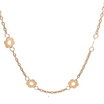 Cadena de Oro Amarillo 18K Limada con Dijes Flores